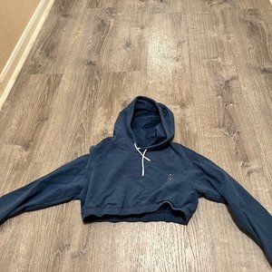 Dark Blue Cropped Workout Hoodie